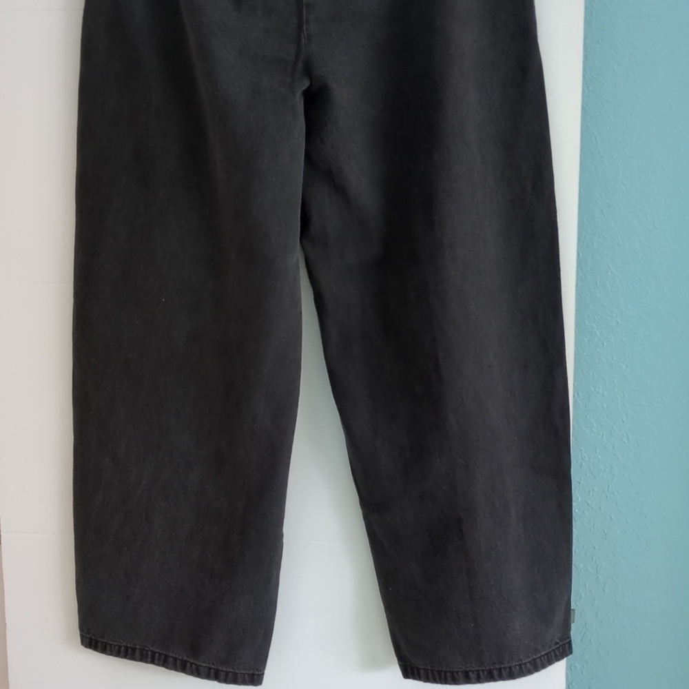 UO BDG Two Tuck Wide-Leg Black Denim Grandpa Baggy Trousers Sz 31 - Picture 7 of 10